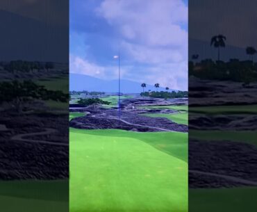 Hualalai Golf Resort Hawaii (Trackman) Hole 2 Teeshot  #shorts #golf #trackman