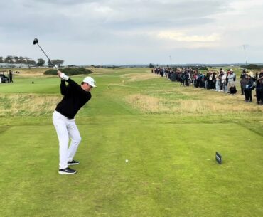 Haotong Li Golf Swing Driver 377 yards Slow Motion St Andrews 2024 Hole 3 Day 4