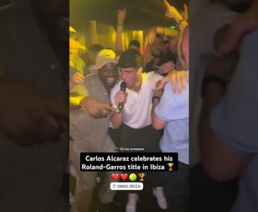 Carlos Alcaraz celebrates his Roland-Garros title in Ibiza 🏆 🎉 #tennis