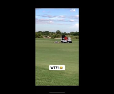 Hit someone while driving a golf cart on a golf course and it looks so painful