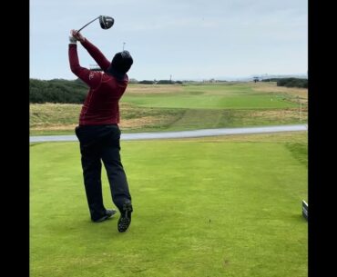 Matthieu Pavon Golf Swing Driver Down the Line Slow Motion 2024 St Andrews Dunhill Day 4 Hole 13