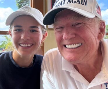 Donald Trump plays golf with his granddaughter Kai and Elon Musk joins them!