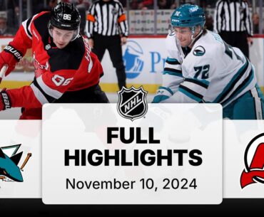 NHL Highlights | Sharks vs. Devils | November 10, 2024