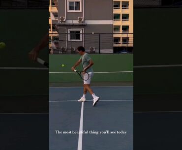 Roger Federer practicing against a wall. The most beautiful thing you'll see today. #tennis