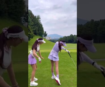 Chị em cùng nhau tập golf | #shorts
