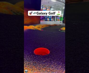 Can you spot the alien? #alien #creepy #golf #neon #glow #galaxy #minigolf