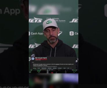 Had to break out the dictionary to translate this Aaron Rodgers message about the Jets 😅 #shorts