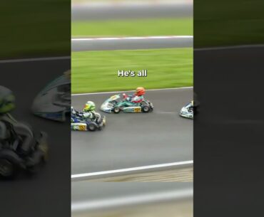 RIDICULOUS Outside DOUBLE overtake by Young Go-Kart racer