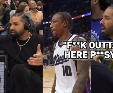 Drake has words for DeMar DeRozan after the game “F**k outta here p**sy” 😳