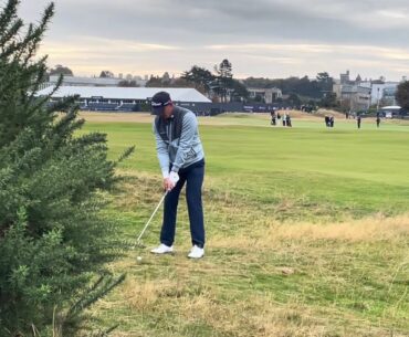 Grant Forrest 148 yard iron shot, hole 2 Dunhill 2024 Day 4