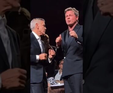 Brad Pitt and George Clooney  during the 81st Venice International Film Festival