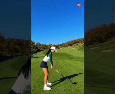 Korean golf girl swing shot #golfshort