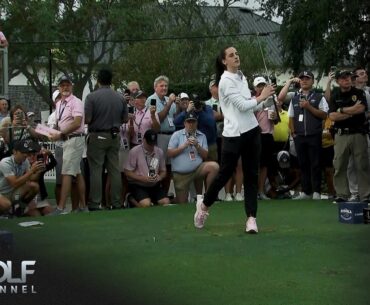 Caitlin Clark hits driving range, tees off at The Annika pro-am | Golf Channel