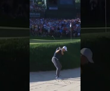 Jordan Spieth drains a bunker shot!