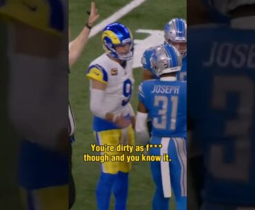 Matthew Stafford to Lions safety Kerby Joseph after Tyler Higbee's injury 😳