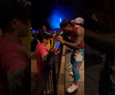 Jey Uso YEETED those sunglasses and gave this young fan the real deals 😎 #WWECardiff