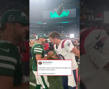 Drake Maye Got To Meet His “GOAT” Aaron Rodgers 🤝 (via mikegarafolo/X)