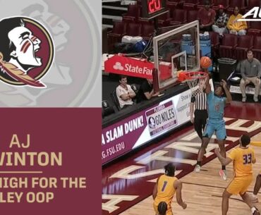 FSU's Justin Thomas & AJ Swinton Connect On The Pretty Alley Oop