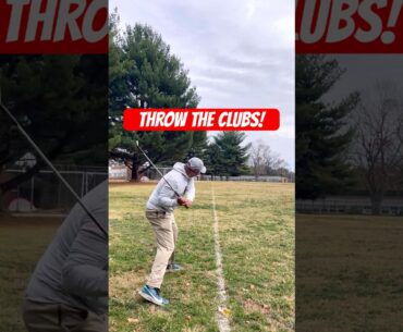 TROUBLE WITH YOUR SWING??  THROW THE CLUBS!! #golf #shortsvideo #shorts #golftips