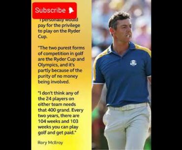 Rory McIlroy American golfers will each receive $4