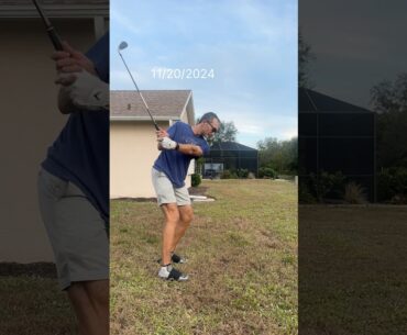 Week #3 practicing golf swing without ball.