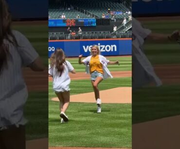 ⚾ Hawk Tuah Girl's appearance at Mets game | #shorts