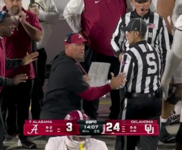 Kalen DeBoer is irate after controversial penalty calls back Alabama TD | ESPN College Football