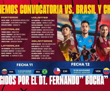 CONVOCATORIA DE VENEZUELA: VS. BRASIL Y CHILE | LOS VINOTINTO DEL DT. FERNANDO "BOCHA" BATISTA 🚨