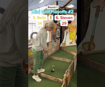 Hole 16, 3. Bella vs 6. Steven (Round 1) | Mini Golf Playoffs #2 #minigolf