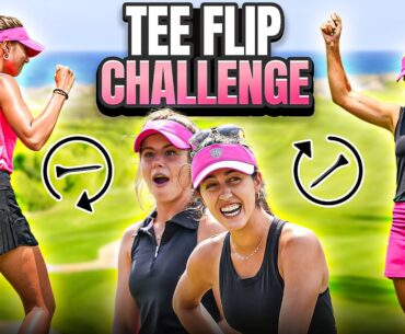 Golf Girls Take on the Insanely Difficult Tee Flip Challenge | Losers Face Public Humiliation!