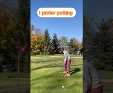 What would you do in this situation? Putting or chipping? #golfputt #golfgirl #golfbeginner #lana