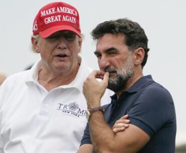Trump thinks he can fix golf's mess. He starts by playing golf with PGA Tour commissioner