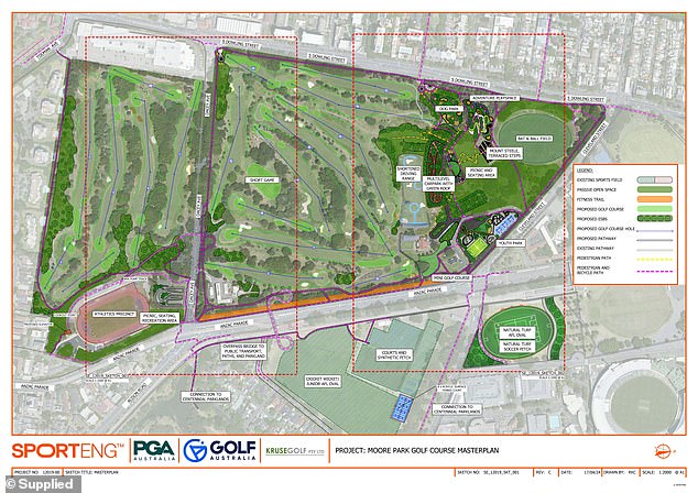 Outraged members of a one-hundred-year-old gold course have proposed a new plan to transform the land into a 'world-class' sport and recreation hub (pictured)