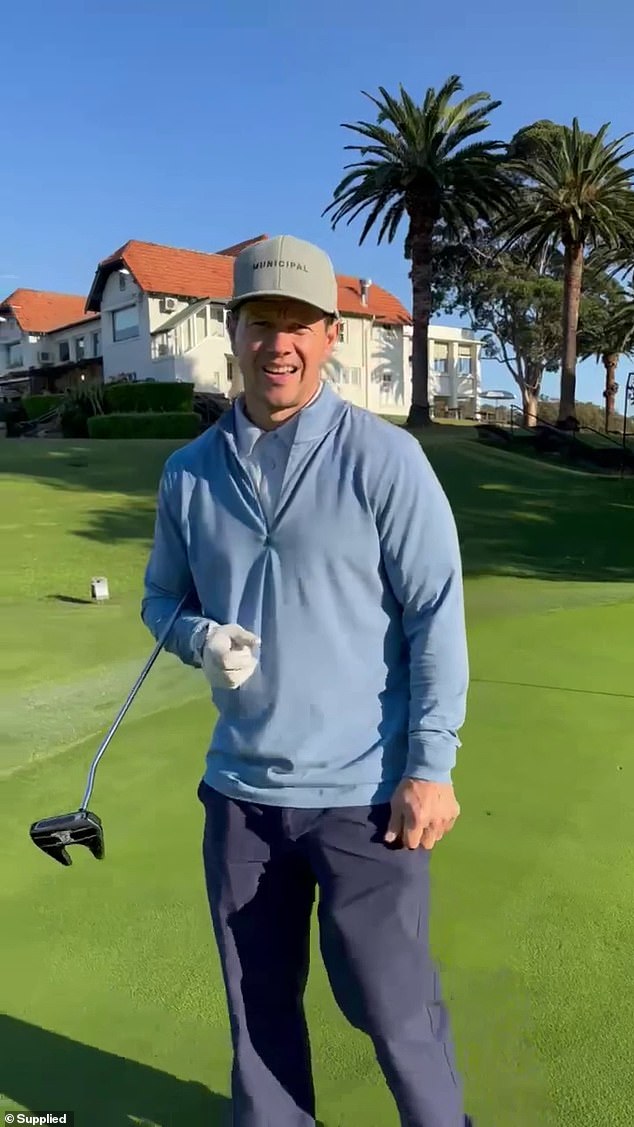 Hollywood A-lister and golfing tragic Mark Wahlberg in March of this year pledged his support for Moore Park Golf Club in a video posted to social media (pictured)