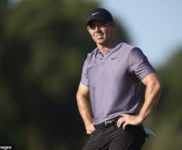 Rory McIlroy is one shot off the nine-under-par lead held by Antoine Rozner of France in Dubai