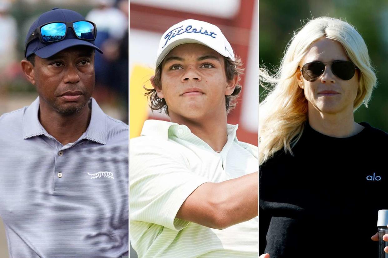 Raj Mehta/Getty; Debby Wong/ZUMA Press Wire/Shutterstock ; Cliff Hawkins/Getty Tiger Woods; Charlie Woods; Elin Nordegren