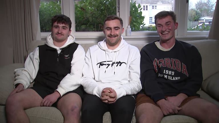 Flatmates Jack Kincaid, Lochie Earland and Aaron Torrie.