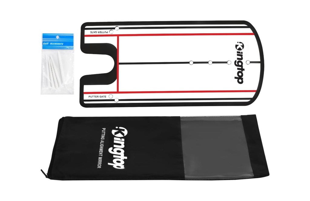 KINGTOP Golf Putting Alignment Mirror with Putting Cup Combo