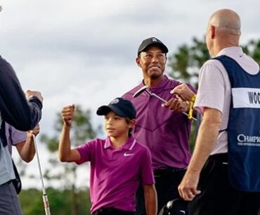 Charlie and Tiger Woods (PNC Championship Photo)