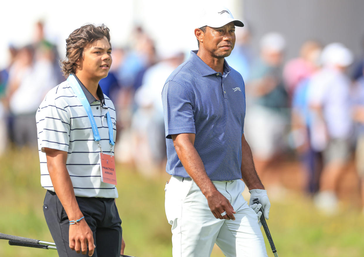 Tiger Woods and his son, Charlie (David Cannon / Getty Images)