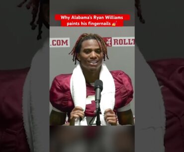 Alabama freshman receiver Ryan Williams is asked about his painted fingernails #rtr #rolltide