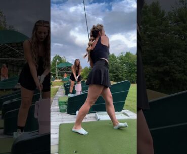 golf girls tackle the driving range #shorts #funny