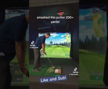 200 yard putter off the tee! #golf #golfswing #putterswing