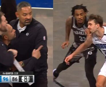 Nets coach heated at Magic players then Claxton ejected for hitting Franz Wagner