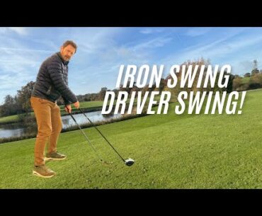 What are the differences between the iron swing and the driver swing?