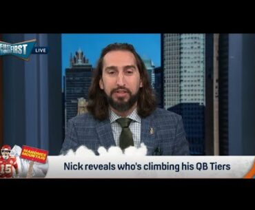 FIRST THINGS FIRST | Nick Wright's INSANE QB Rankings, Allen Drops, Hurts Drops, Baker Above Herbert