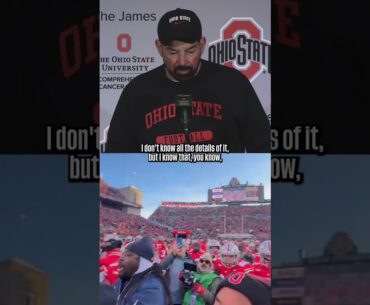 Ryan Day on Michigan planting flag at midfield #football #ohiostate #michigan