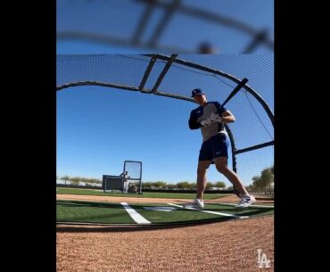 Shohei Ohtani is already LAUNCHING at Dodgers camp! (via @Dodgers)