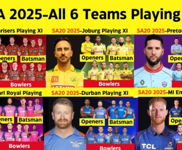 SA20 2025 - All Teams Final Playing 11 | All Teams Playing XI SA20 2025 | South Africa T20 League XI