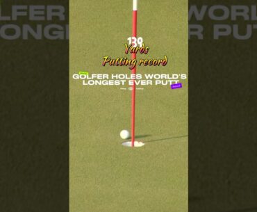 139 yard putt holed by David Micheluzzi. #golf #capcut #putting #capcutwithlove #shorts #fyp #record